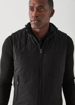 PATRICK ASSARAF Active Mix-Media Quilted Vest|Men Outerwear