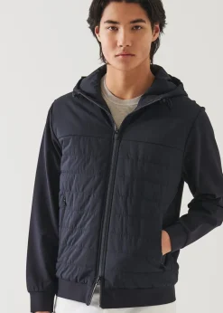 PATRICK ASSARAF Active Quilted Mix-Media Hoodie|Men Outerwear