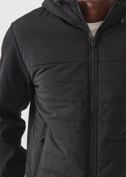PATRICK ASSARAF Active Quilted Mix-Media Hoodie|Men Outerwear