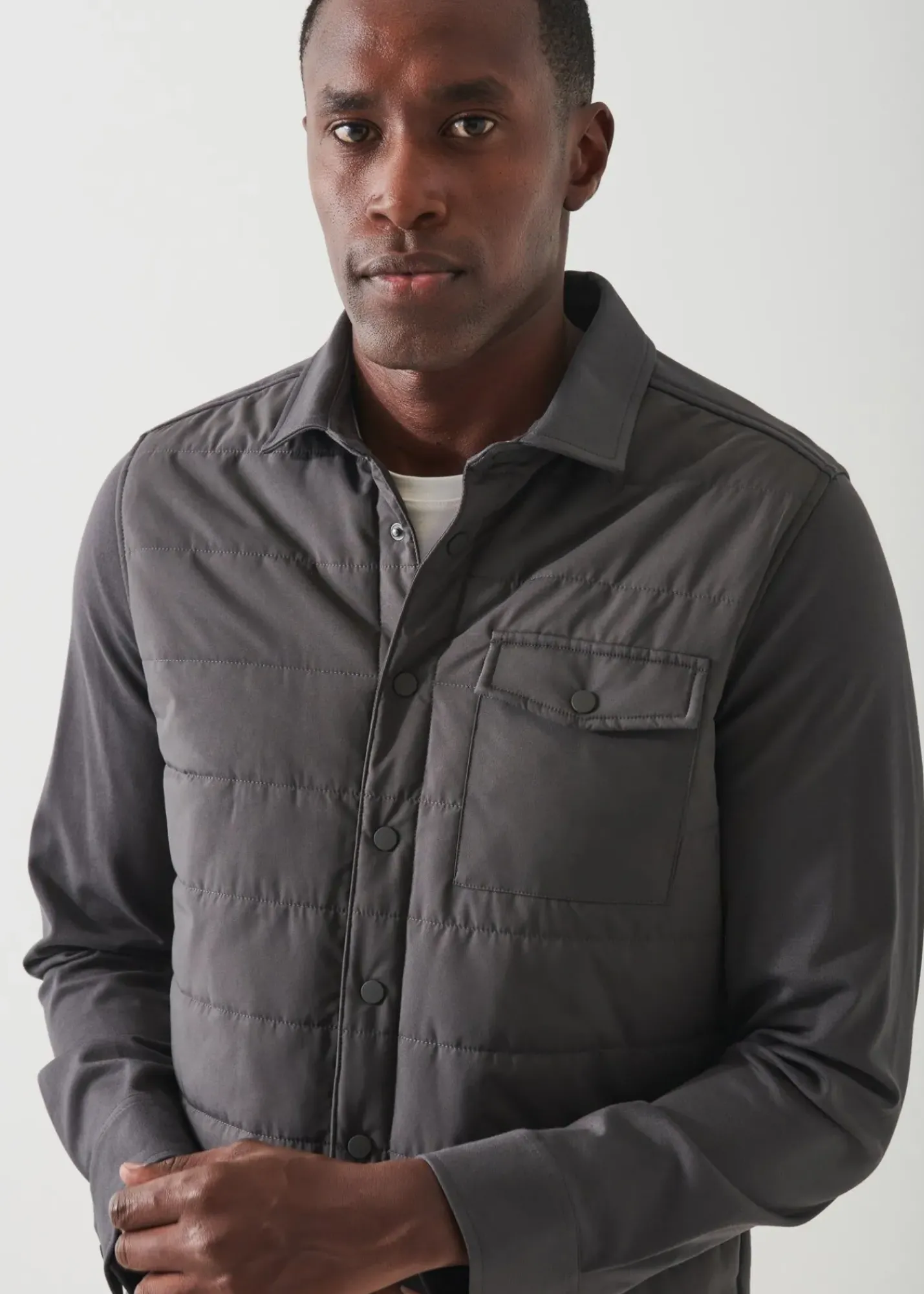 PATRICK ASSARAF Active Quilted Shirt Jacket|Men Outerwear