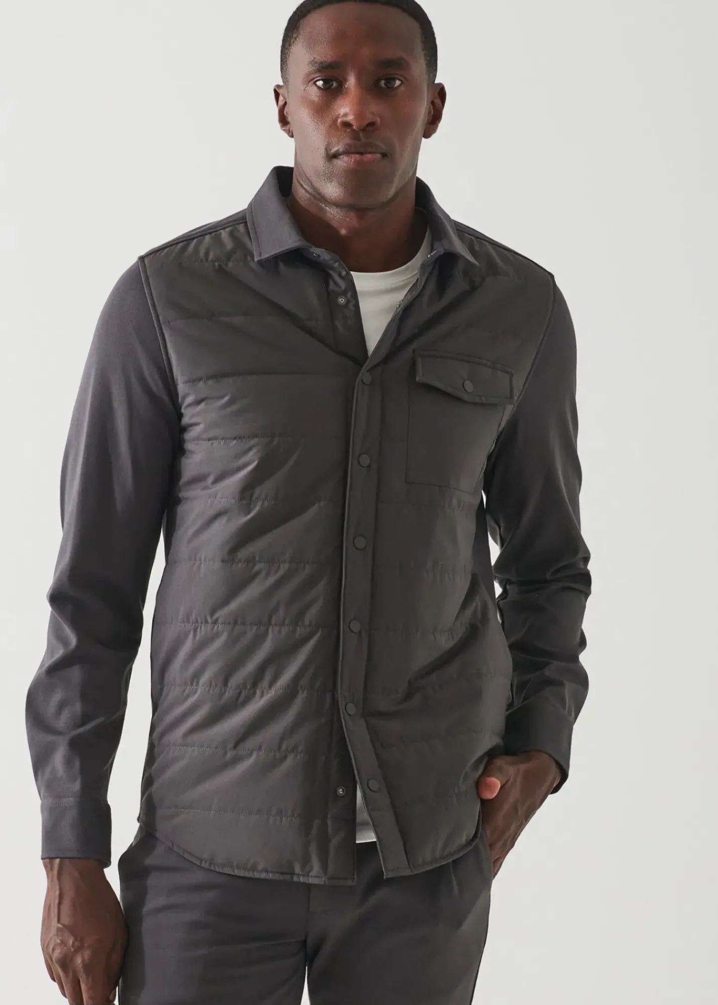 PATRICK ASSARAF Active Quilted Shirt Jacket|Men Outerwear