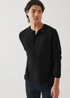 PATRICK ASSARAF Air Cashmere Henley Sweater|Men Knitwear
