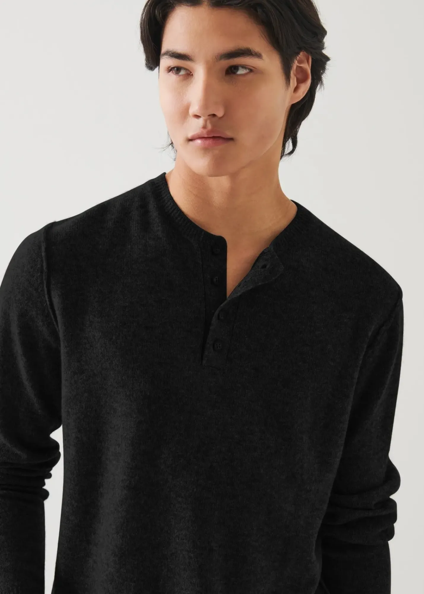 PATRICK ASSARAF Air Cashmere Henley Sweater|Men Knitwear