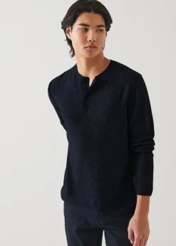 PATRICK ASSARAF Air Cashmere Henley Sweater|Men Knitwear