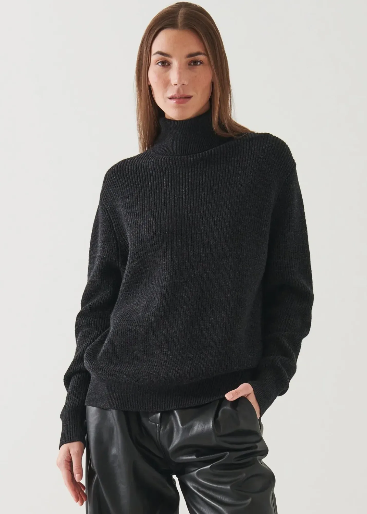 PATRICK ASSARAF Boyfriend Ribbed Turtleneck|Women Knitwear