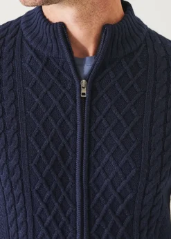 PATRICK ASSARAF Cable Full Zip Cardigan|Men Knitwear