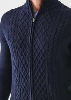 PATRICK ASSARAF Cable Full Zip Cardigan|Men Knitwear