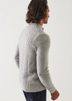 PATRICK ASSARAF Cable Full Zip Cardigan|Men Knitwear