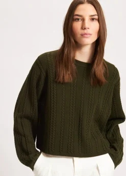 PATRICK ASSARAF Cable Knit Crewneck|Women Knitwear
