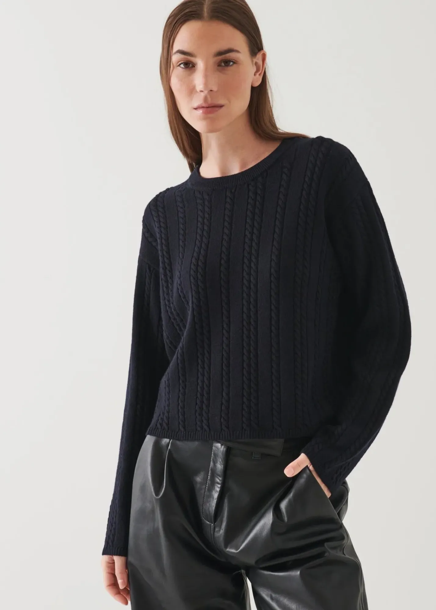 PATRICK ASSARAF Cable Knit Crewneck|Women Knitwear