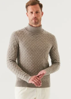 PATRICK ASSARAF Cable Turtleneck|Men Knitwear