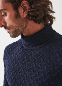 PATRICK ASSARAF Cable Turtleneck|Men Knitwear