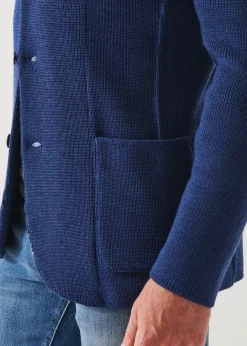 PATRICK ASSARAF Cardigan Stitch Merino Wool 3-Button Blazer|Men Blazers