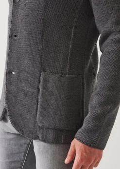 PATRICK ASSARAF Cardigan Stitch Merino Wool 3-Button Blazer|Men Blazers
