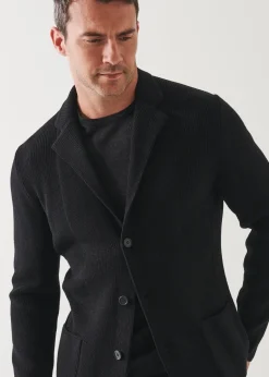 PATRICK ASSARAF Cardigan Stitch Merino Wool 3-Button Blazer|Men Blazers