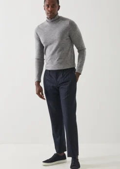 PATRICK ASSARAF Chalk Stripe Wool Drawstring Pant|Men Bottoms