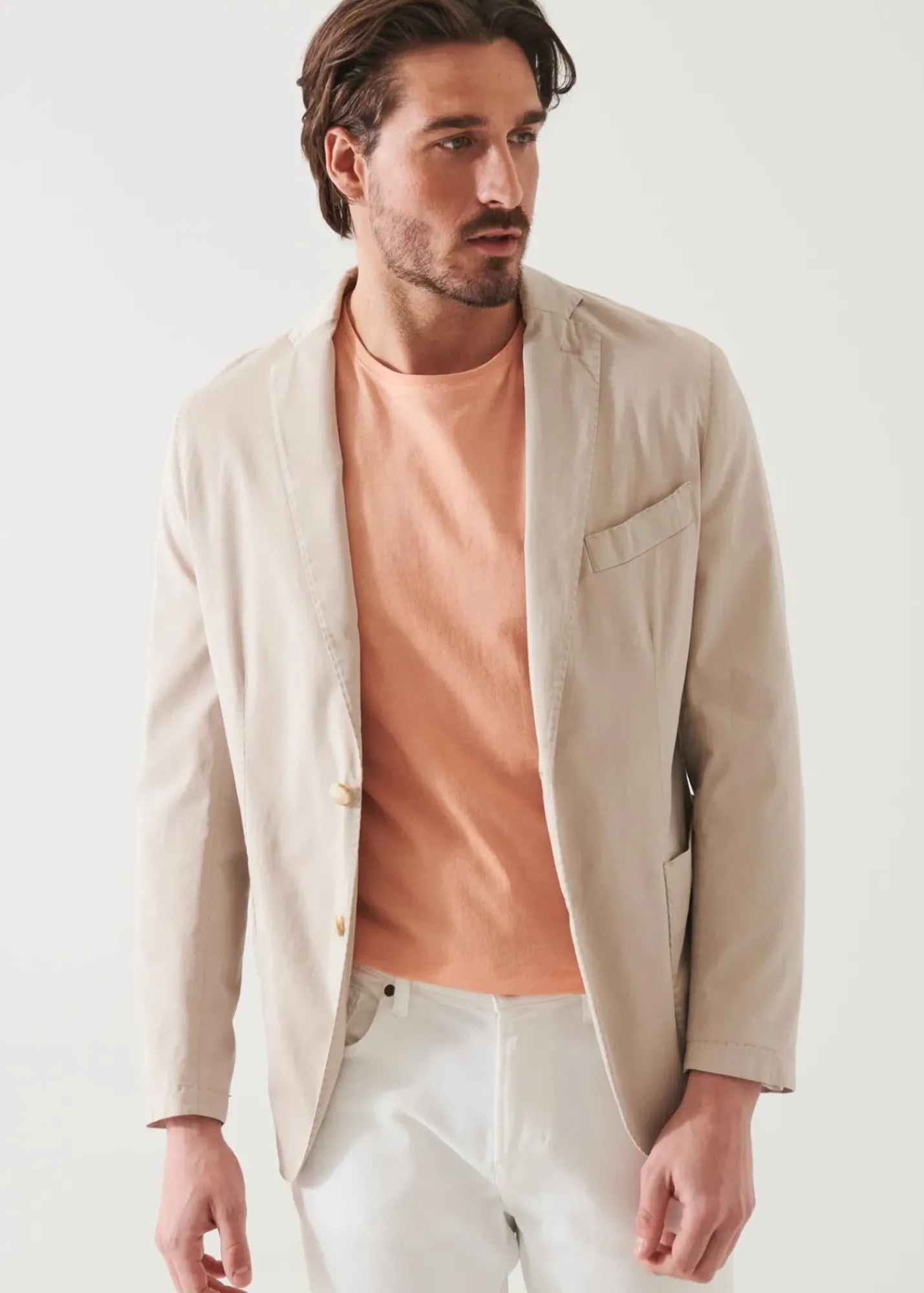 PATRICK ASSARAF Cotton Blend Garment Dye Blazer|Men Blazers