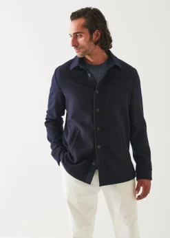 PATRICK ASSARAF Cotton Blend Knit Shirt Jacket|Men Shirt Jackets