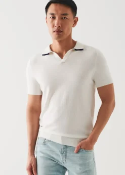 PATRICK ASSARAF Cotton Blend Open Polo|Men Polos