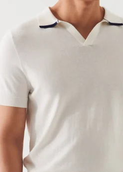 PATRICK ASSARAF Cotton Blend Open Polo|Men Polos