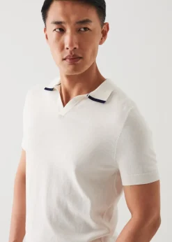 PATRICK ASSARAF Cotton Blend Open Polo|Men Polos
