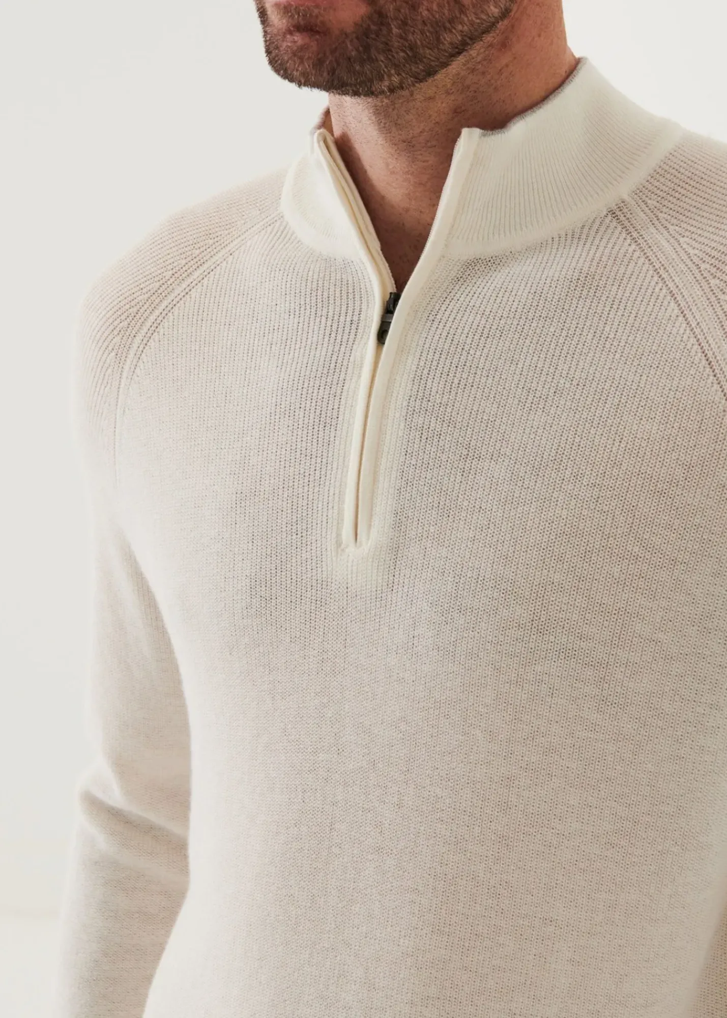 PATRICK ASSARAF Cotton Blend Quarter Zip|Men Knitwear