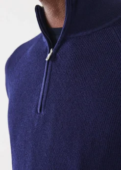 PATRICK ASSARAF Cotton Blend Quarter Zip|Men Knitwear