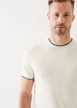 PATRICK ASSARAF Cotton Blend Short Sleeve Crewneck|Men Knitwear