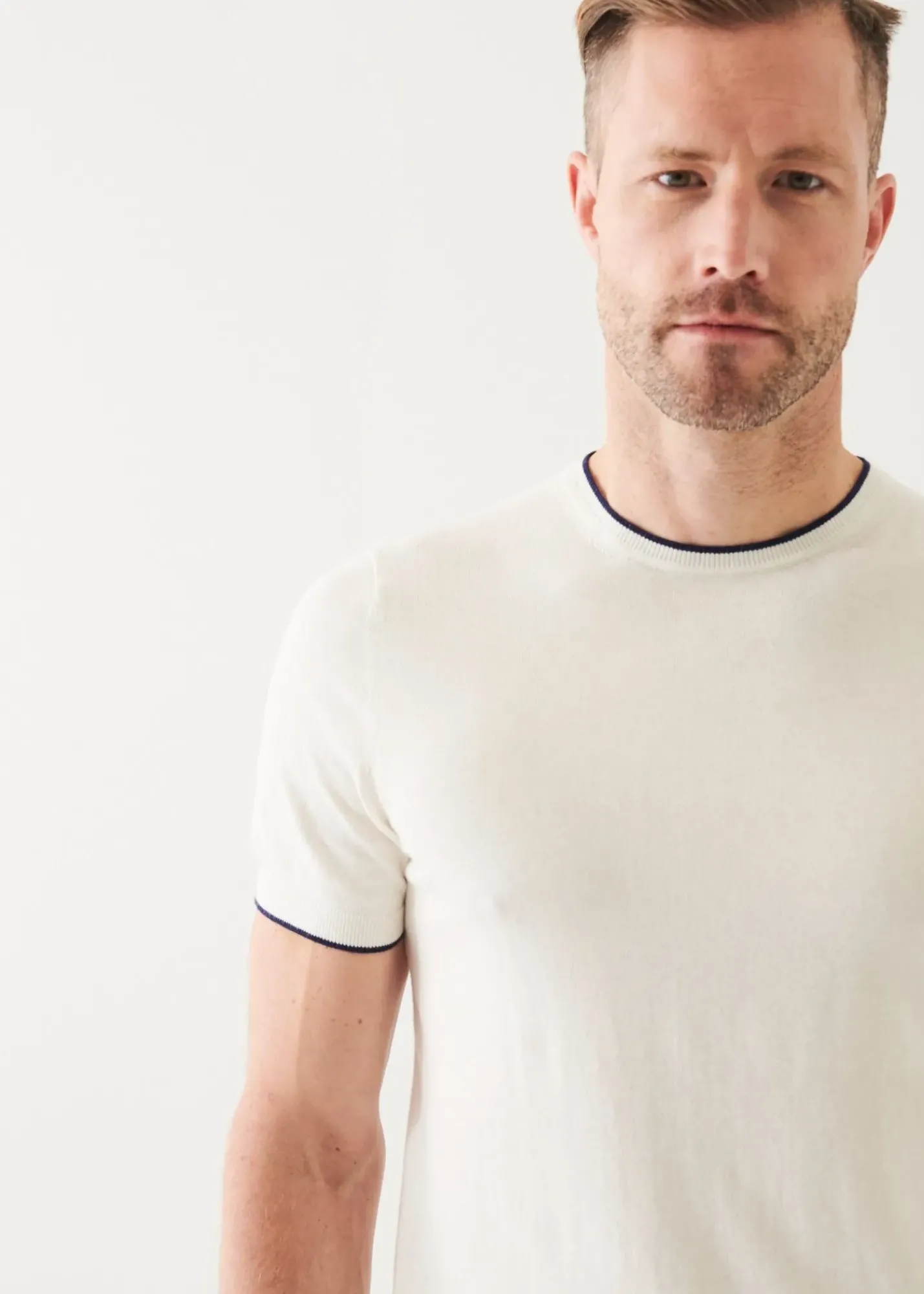 PATRICK ASSARAF Cotton Blend Short Sleeve Crewneck|Men Knitwear