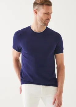 PATRICK ASSARAF Cotton Blend Short Sleeve Crewneck|Men Knitwear