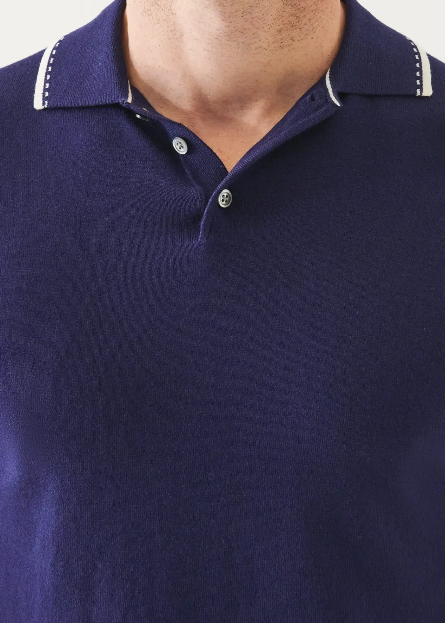 PATRICK ASSARAF Cotton Blend Tipped Polo|Men Knitwear