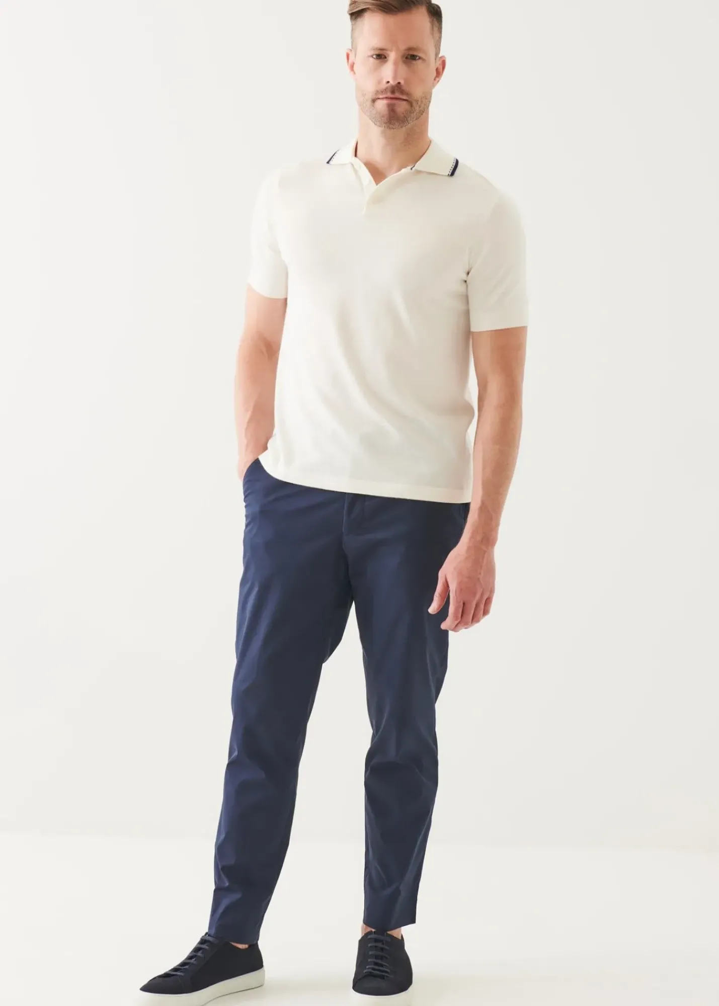 PATRICK ASSARAF Cotton Blend Tipped Polo|Men Knitwear