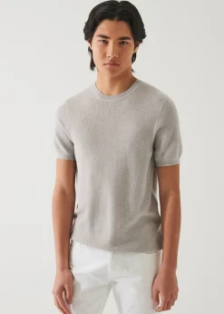 PATRICK ASSARAF Cotton Cashmere Ribbed Crewneck|Men Knitwear