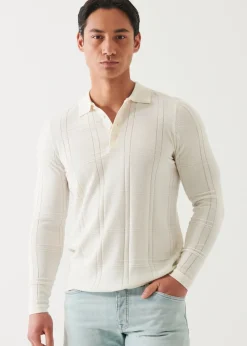 PATRICK ASSARAF Cotton Cupro Long Sleeve Polo|Men Knitwear