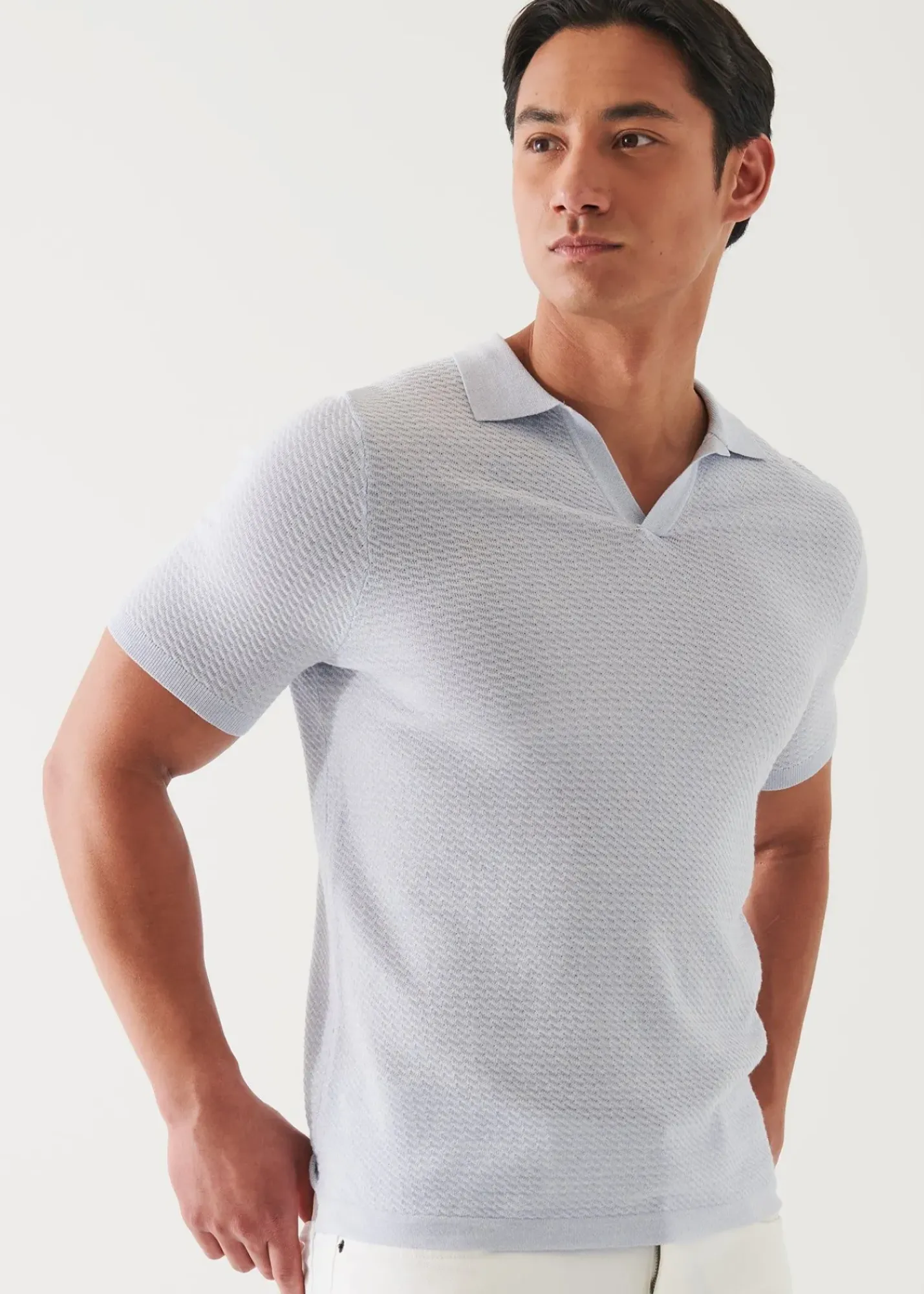 PATRICK ASSARAF Cotton Cupro Open Polo|Men Polos
