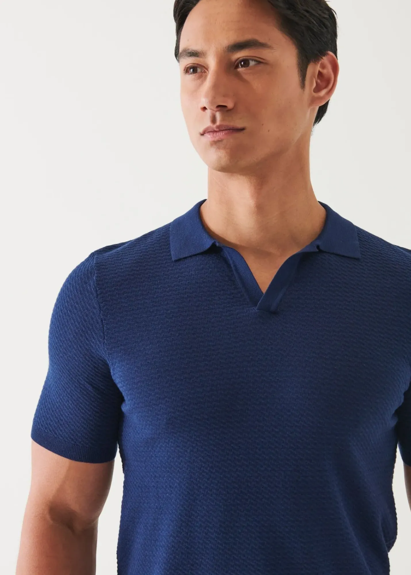 PATRICK ASSARAF Cotton Cupro Open Polo|Men Polos