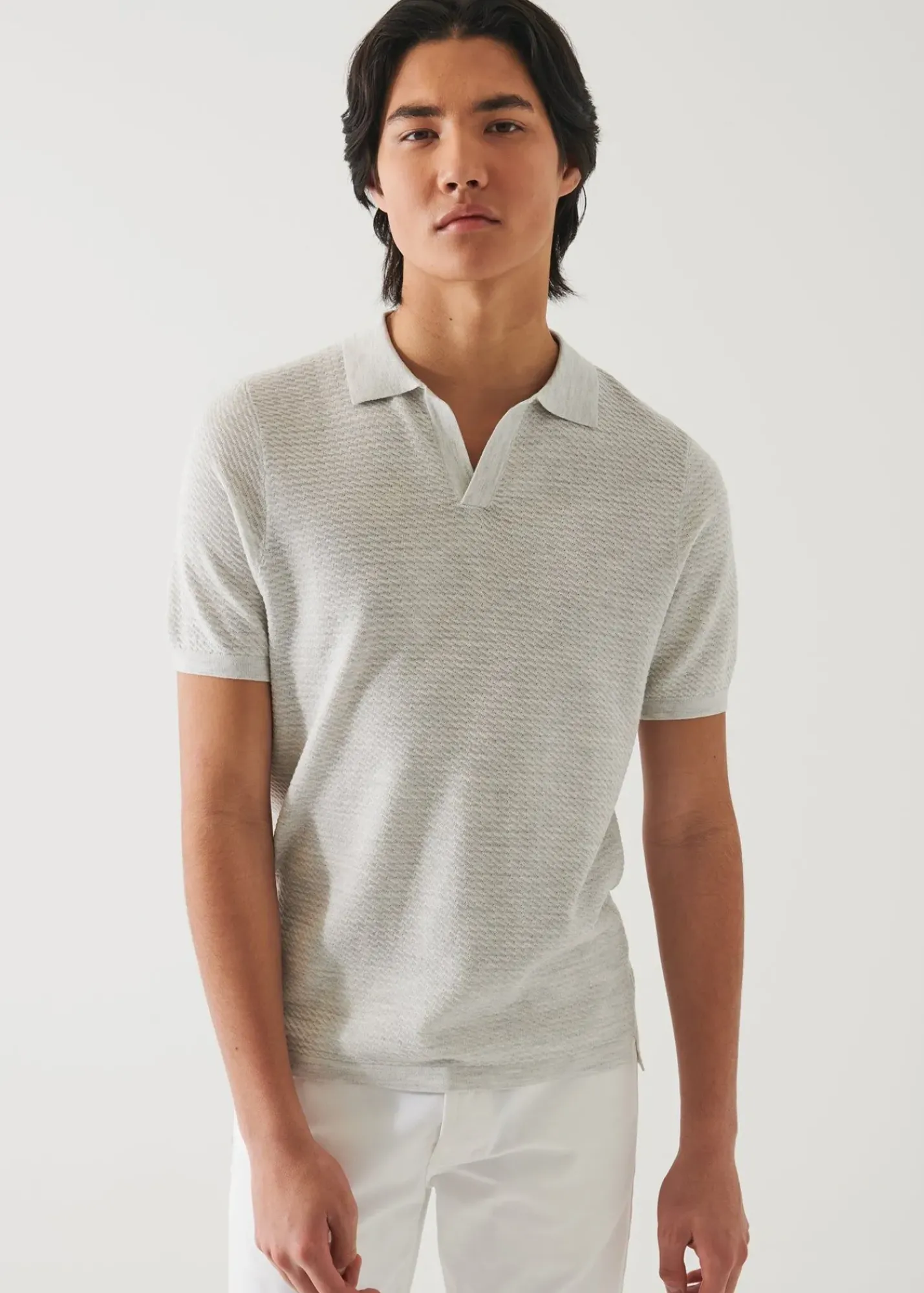 PATRICK ASSARAF Cotton Cupro Open Polo|Men Polos