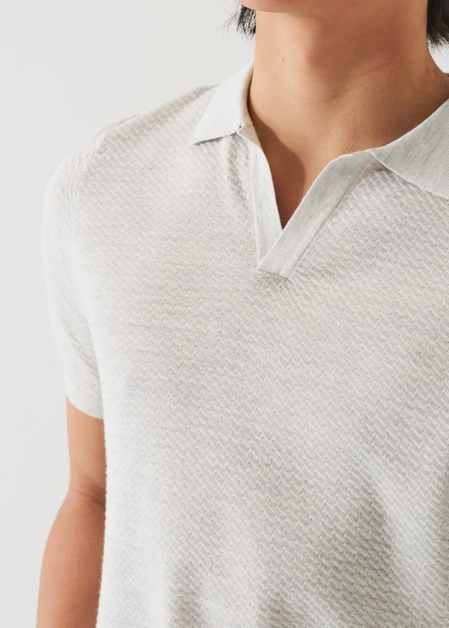 PATRICK ASSARAF Cotton Cupro Open Polo|Men Polos