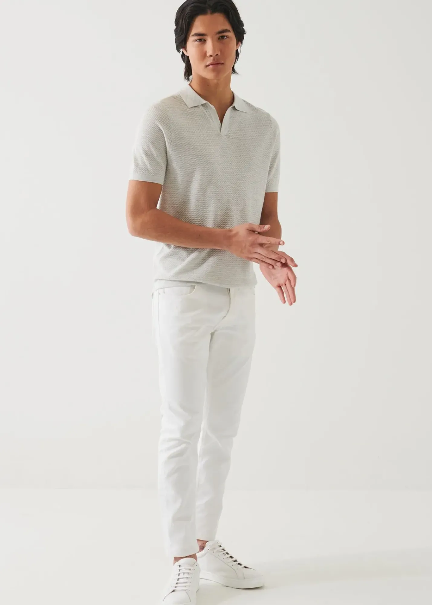 PATRICK ASSARAF Cotton Cupro Open Polo|Men Polos