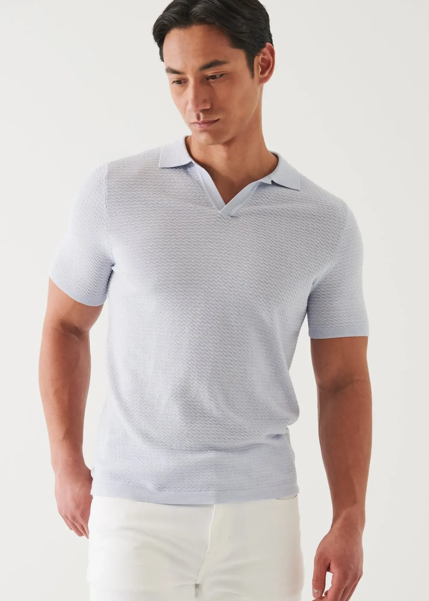 PATRICK ASSARAF Cotton Cupro Open Polo|Men Polos