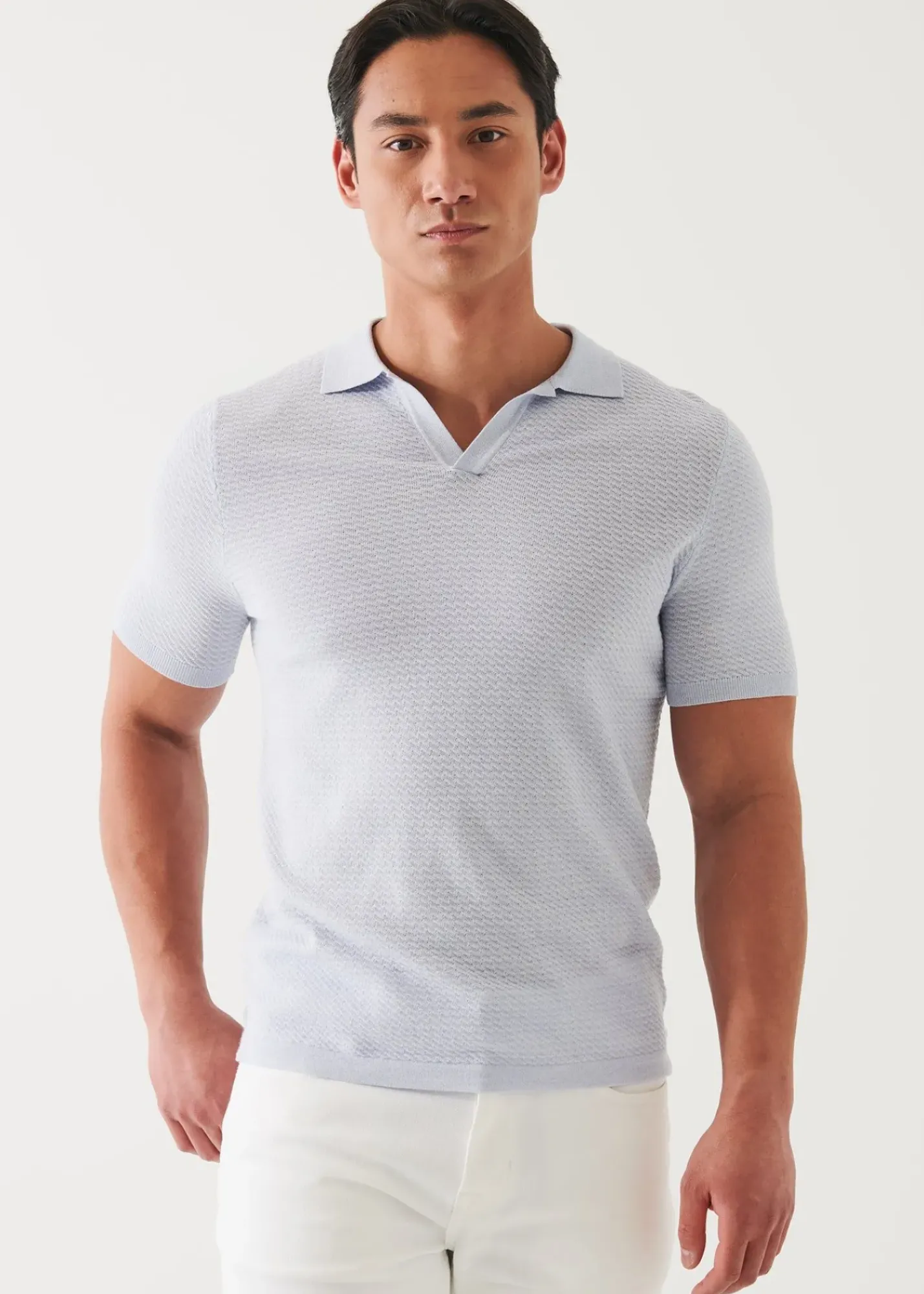 PATRICK ASSARAF Cotton Cupro Open Polo|Men Polos