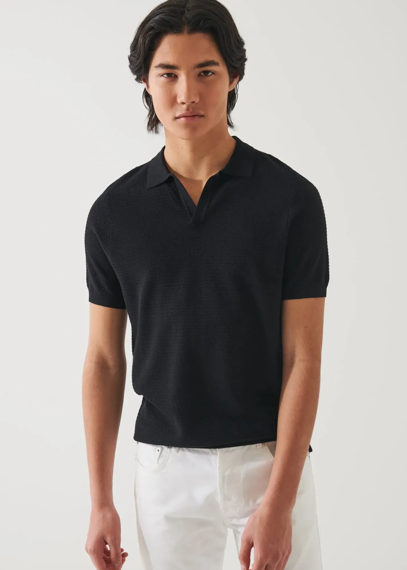 PATRICK ASSARAF Cotton Cupro Open Polo|Men Polos