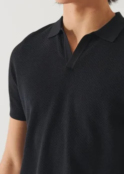 PATRICK ASSARAF Cotton Cupro Open Polo|Men Polos