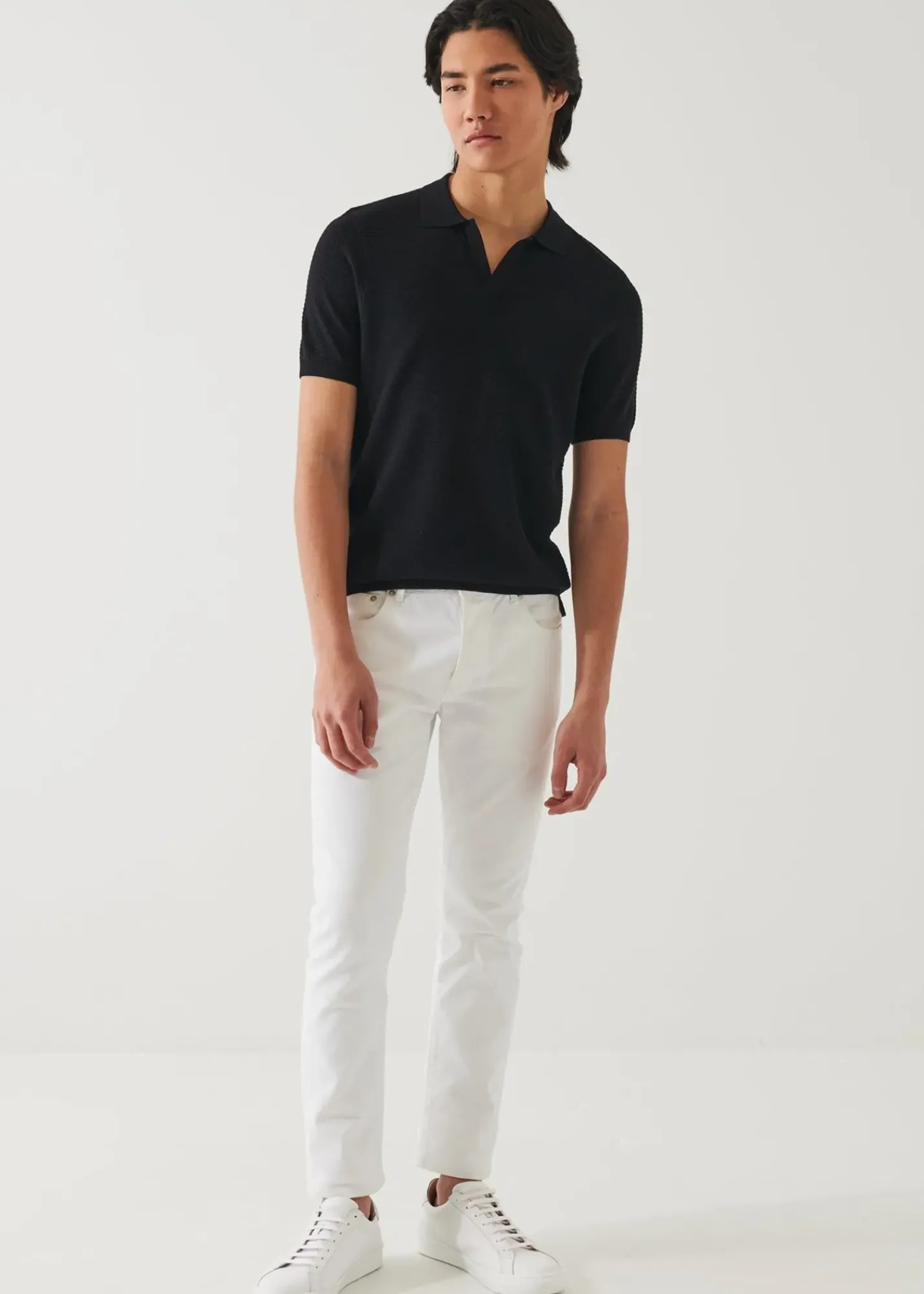PATRICK ASSARAF Cotton Cupro Open Polo|Men Polos