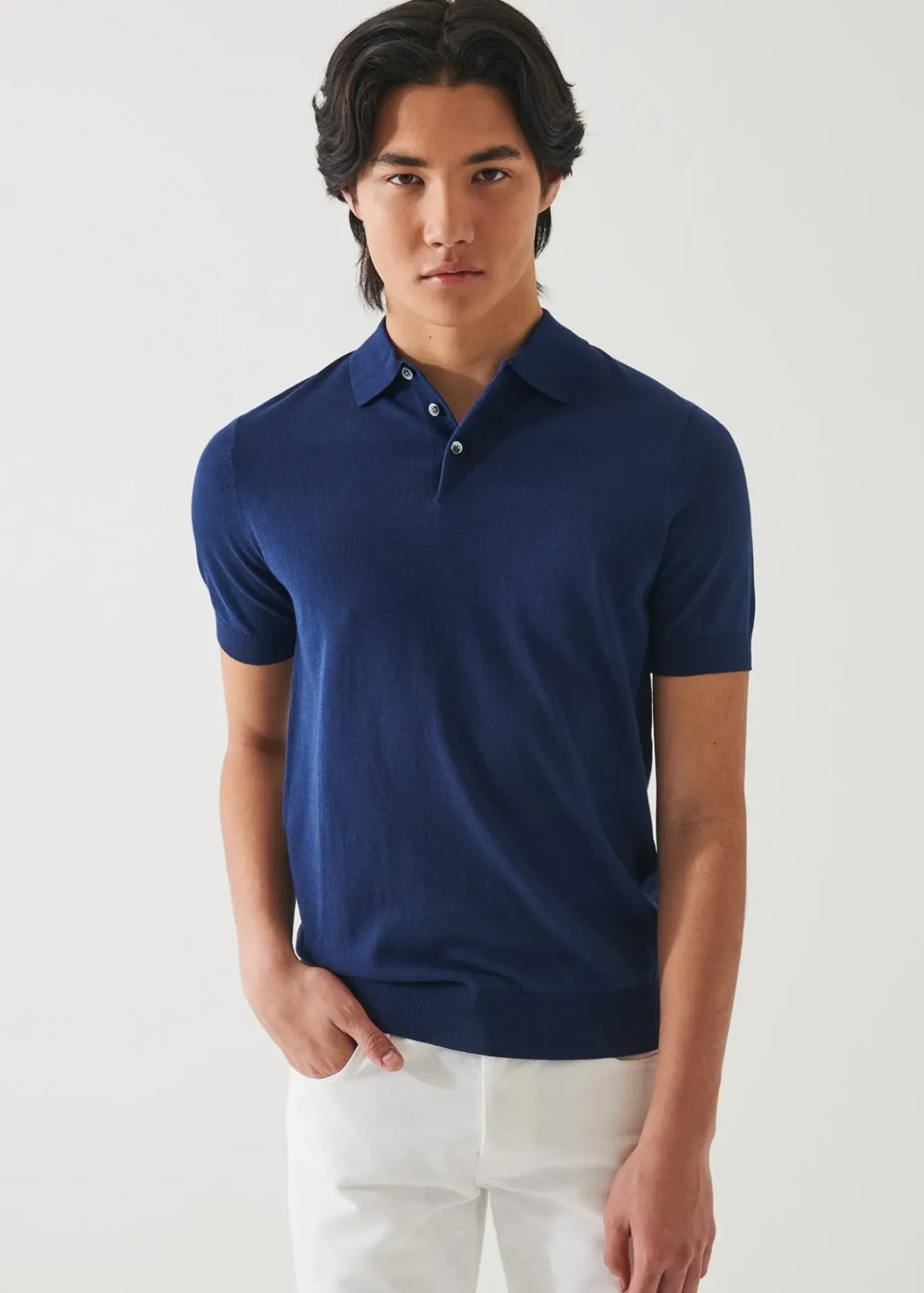 PATRICK ASSARAF Cotton Cupro Polo|Men Knitwear
