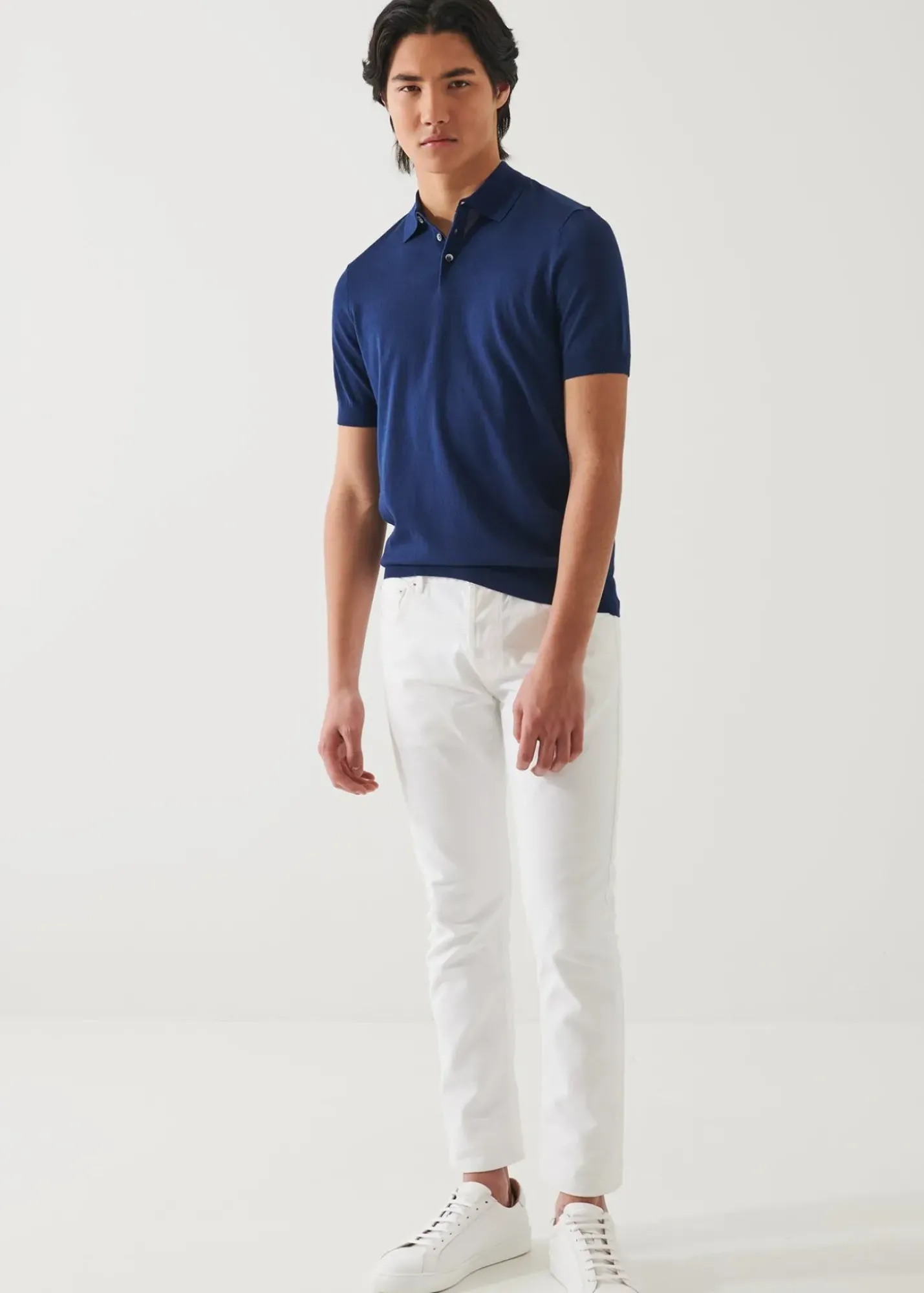 PATRICK ASSARAF Cotton Cupro Polo|Men Knitwear
