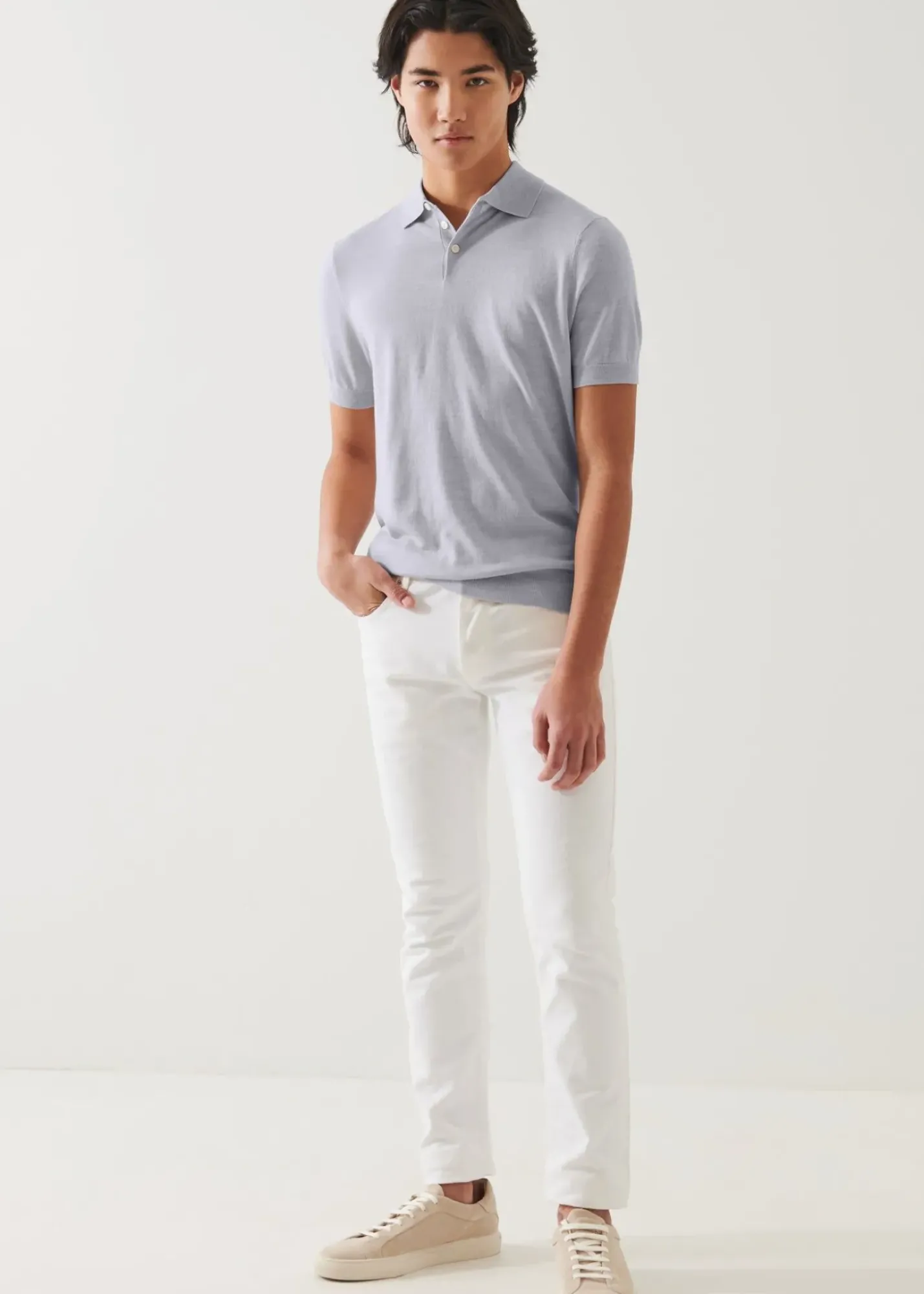 PATRICK ASSARAF Cotton Cupro Polo|Men Knitwear