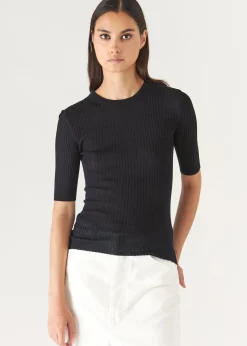 PATRICK ASSARAF Cotton Cupro Ribbed Crewneck|Women Knitwear