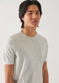 PATRICK ASSARAF Cotton Cupro Short Sleeve Crewneck|Men Knitwear