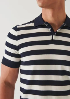 PATRICK ASSARAF Cotton Cupro Striped Polo|Men Polos